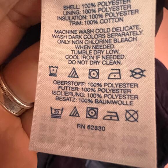 Lands End Quilted Barn Coat Eggplant SZ 18 - Picture 6 of 9